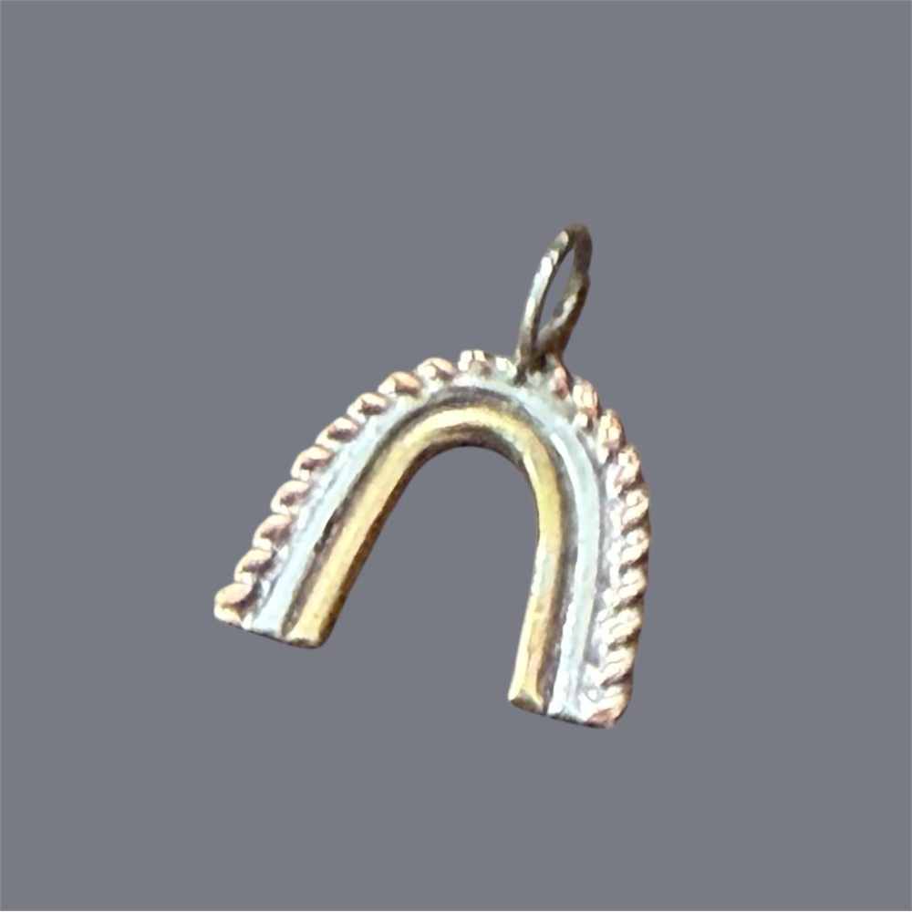 Handcrafted Sterling Silver Mixed Metal Rainbow Charm / Pendant - Picture 2 of 4